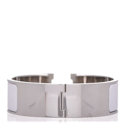 Hermes Enamel Wide Clic Clac H Bracelet GM White 3 of 5