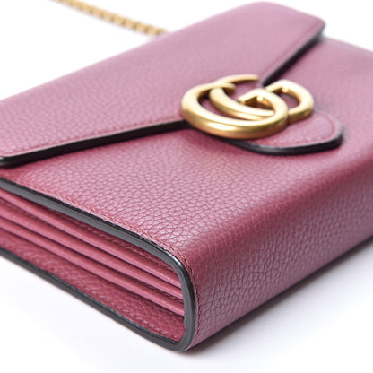 Gucci Cellarius Calfskin GG Marmont Chain Wallet Dry Rose 8 of 9