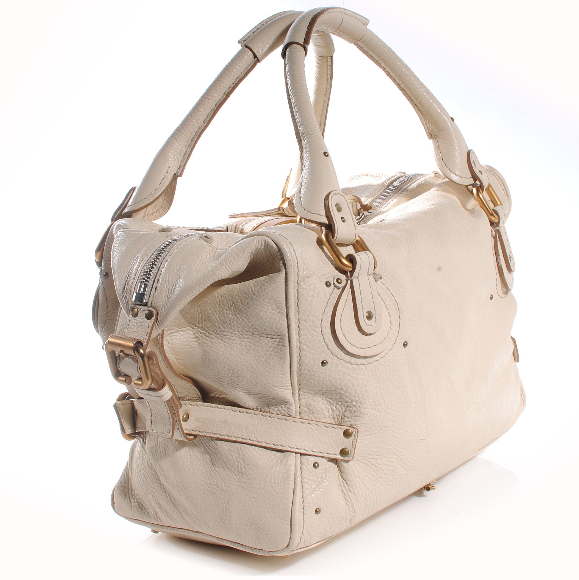 Chloe Leather Paddington Front Pocket Tote White 3 of 7