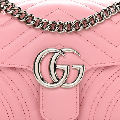Gucci Calfskin Matelasse Mini GG Marmont Shoulder Bag Wild Rose 8 of 10