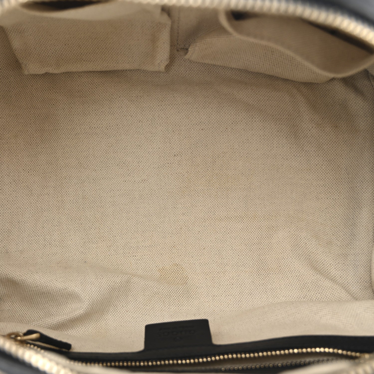 Gucci Monogram Selleria Calfskin Vintage Web Medium Boston Beige Blue 5 of 10