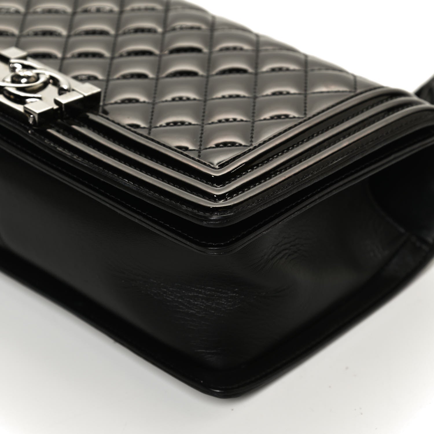 Chanel Patent Calfskin Quilted Medium Boy Flap Black 11 of 12
