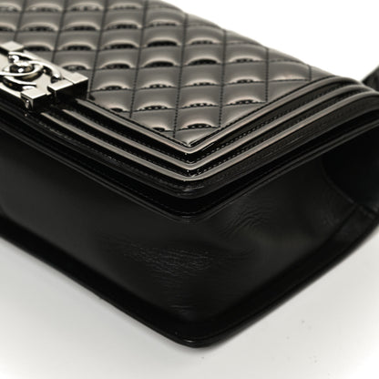 Chanel Patent Calfskin Quilted Medium Boy Flap Black 11 of 12