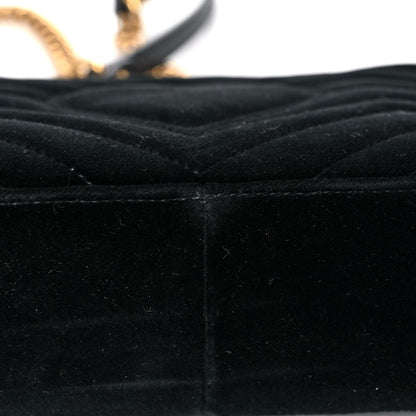 Gucci Velvet Matelasse Small GG Marmont Shoulder Bag Black 12 of 15