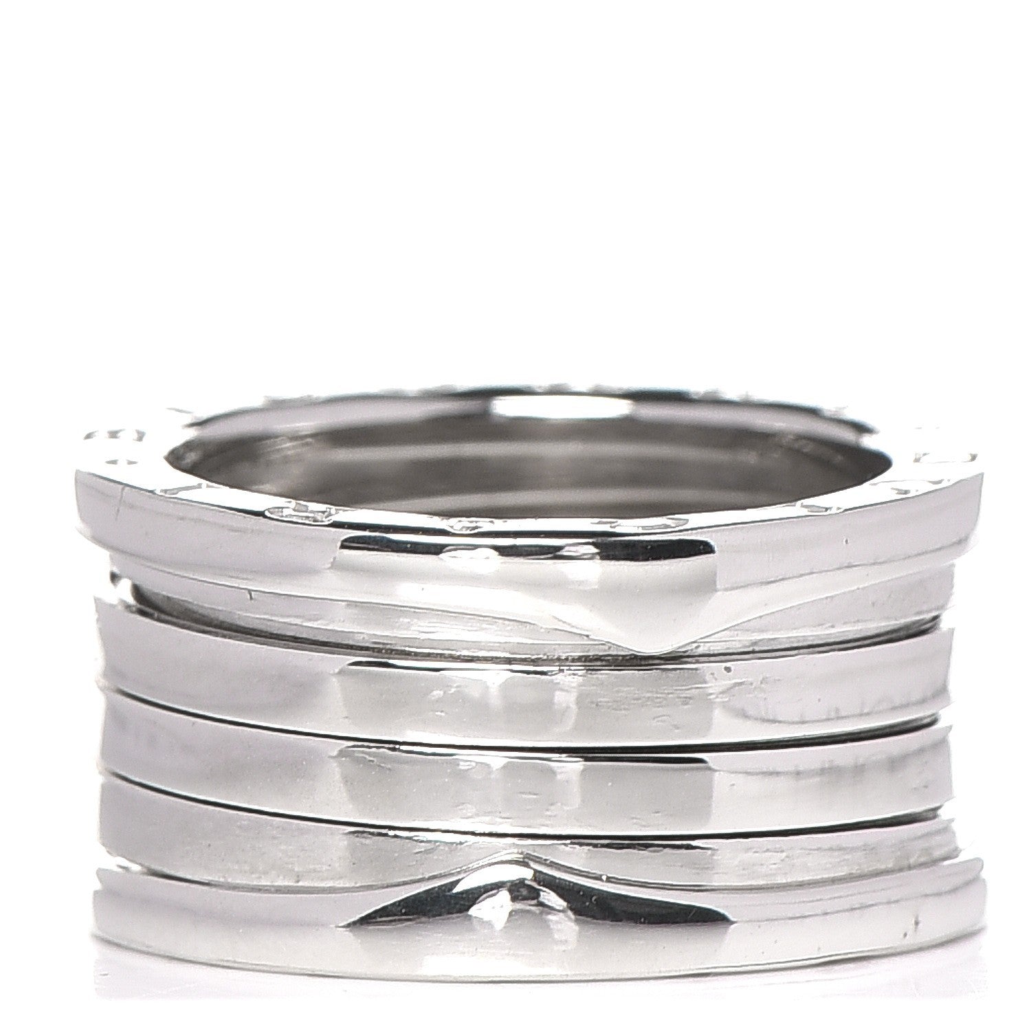 Bulgari 18K White Gold B.Zero1 4 Band Ring 56 7.75 1 of 4