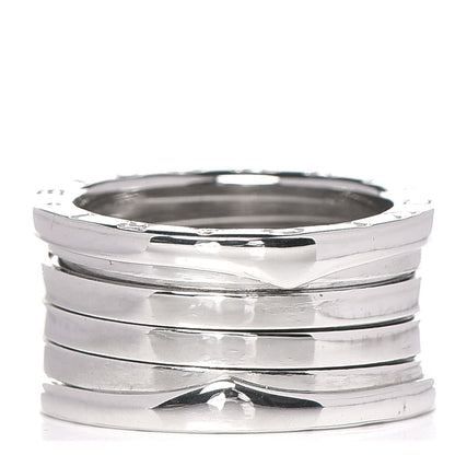 Bulgari 18K White Gold B.Zero1 4 Band Ring 56 7.75 1 of 4