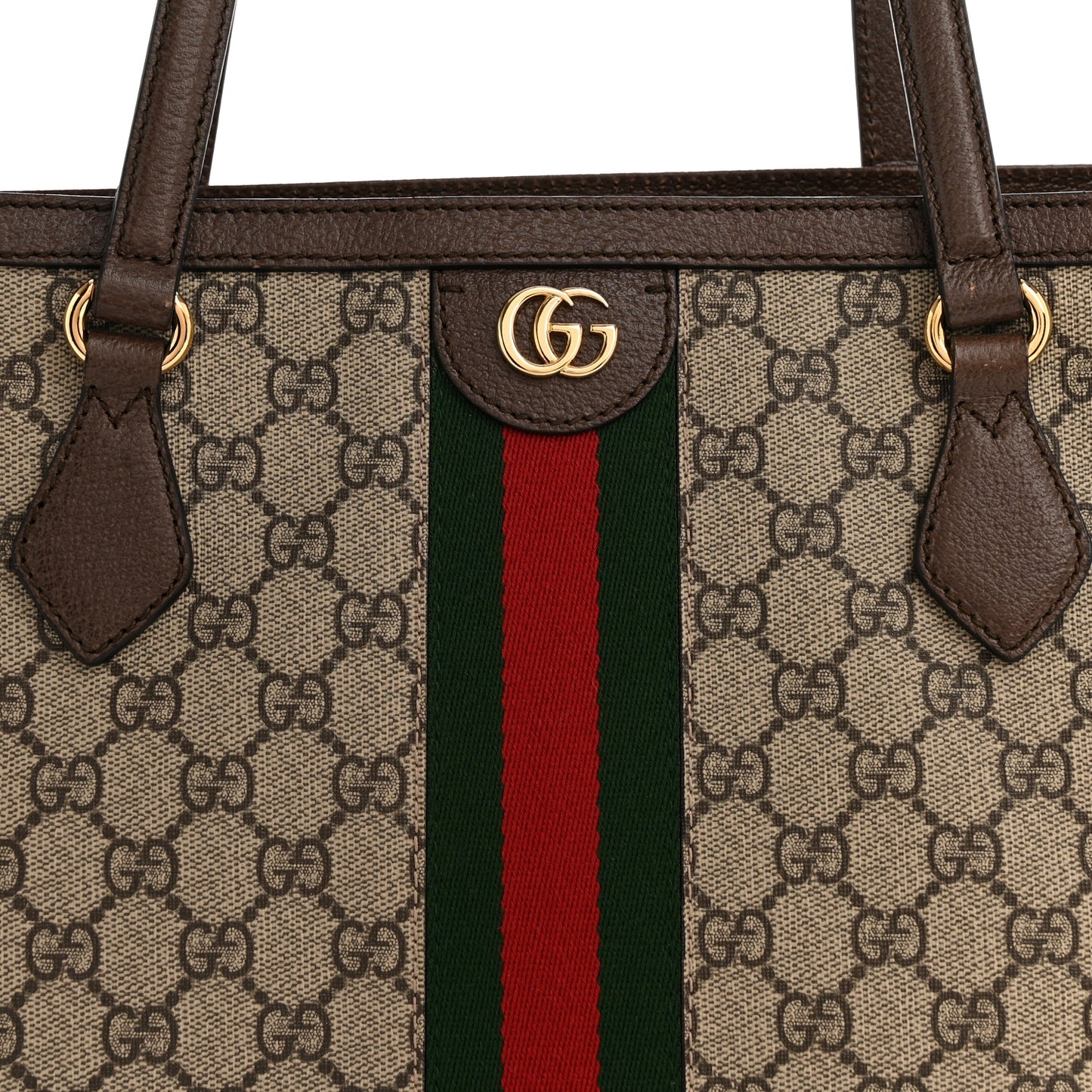 GG Supreme Monogram Medium Ophidia Shopping Tote Brown