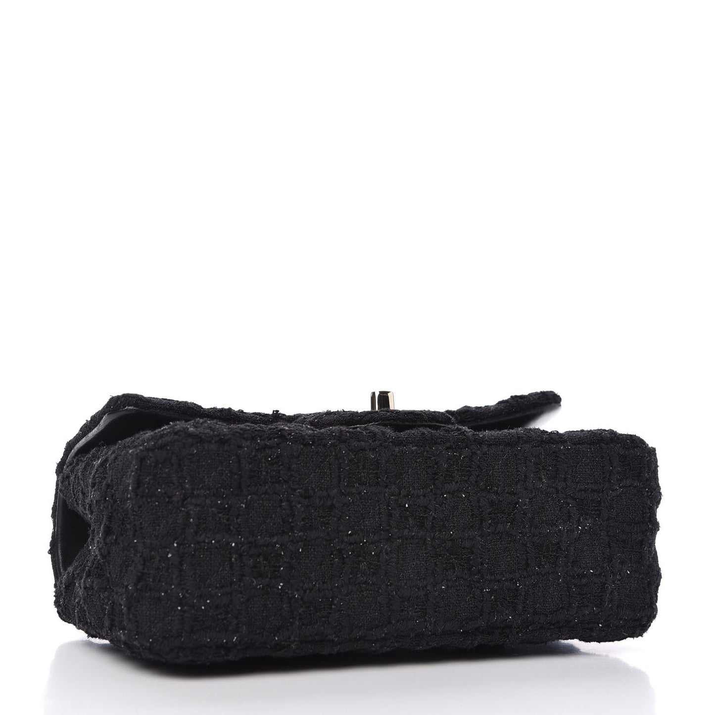 Tweed Quilted Mini Rectangular Flap Black