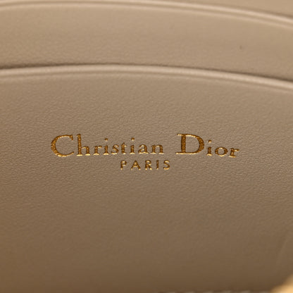 Christian Dior Calfskin Cannage Caro Zipped Pouch With Chain Light Beige 6 of 11
