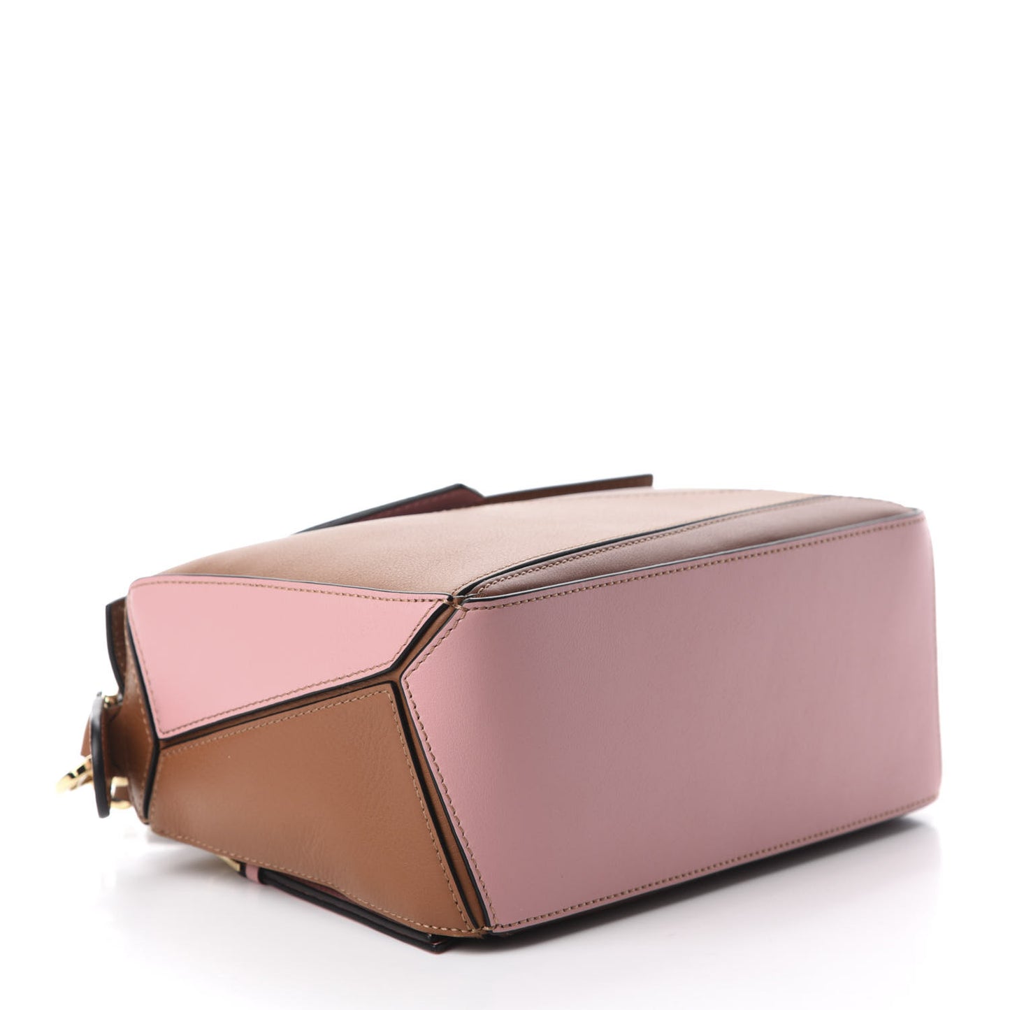 Calfskin Small Puzzle Bag Tan Medium Pink