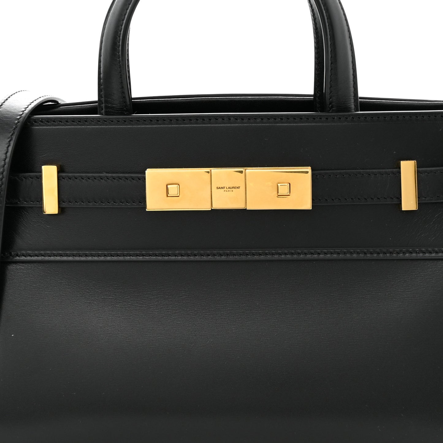 Smooth Calfskin Manhattan Nano Shopper Tote Black
