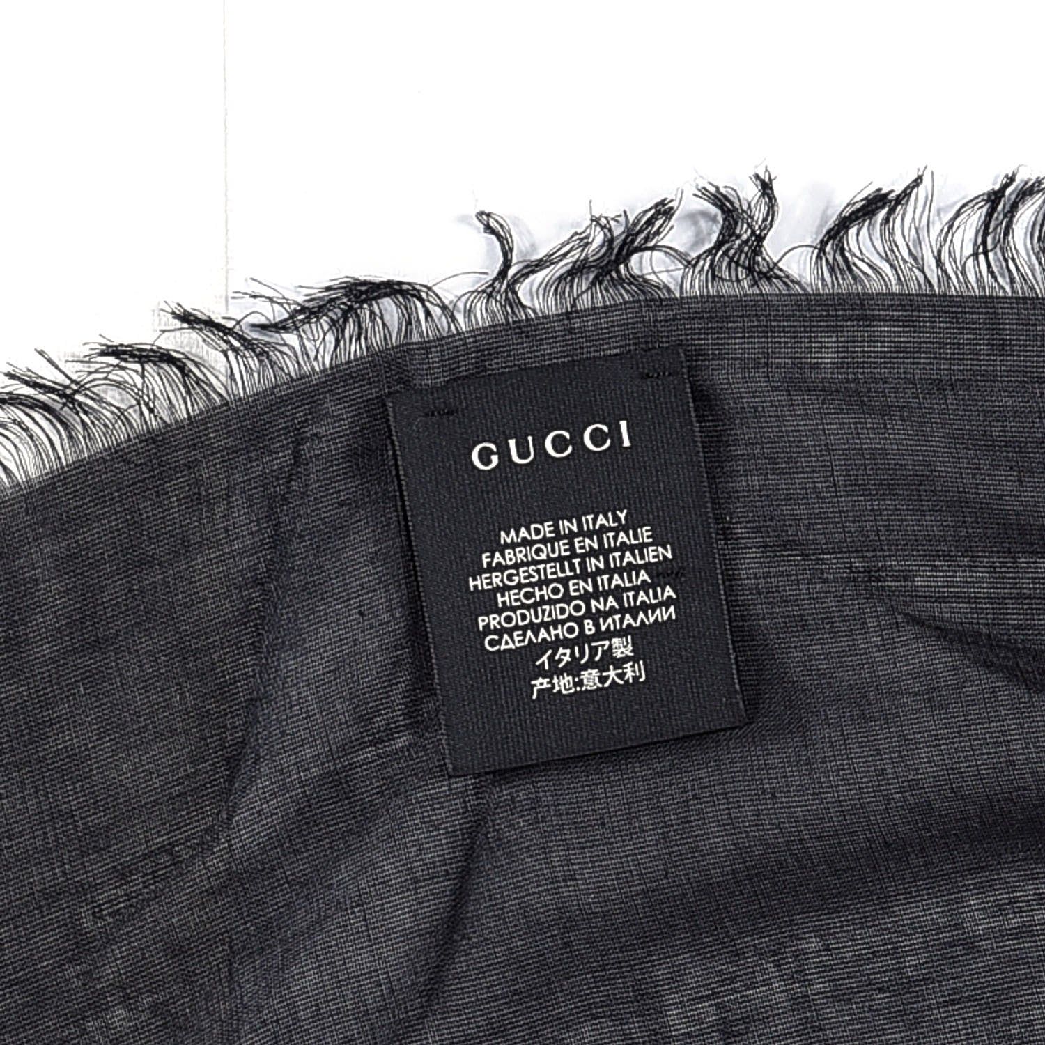 Gucci Modal Silk Coco Capitan Logo Square Scarf Black 2 of 3