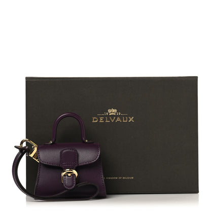 Delvaux Box Calfskin Brillant Charms Wristlet Bag Charm Prune 8 of 8