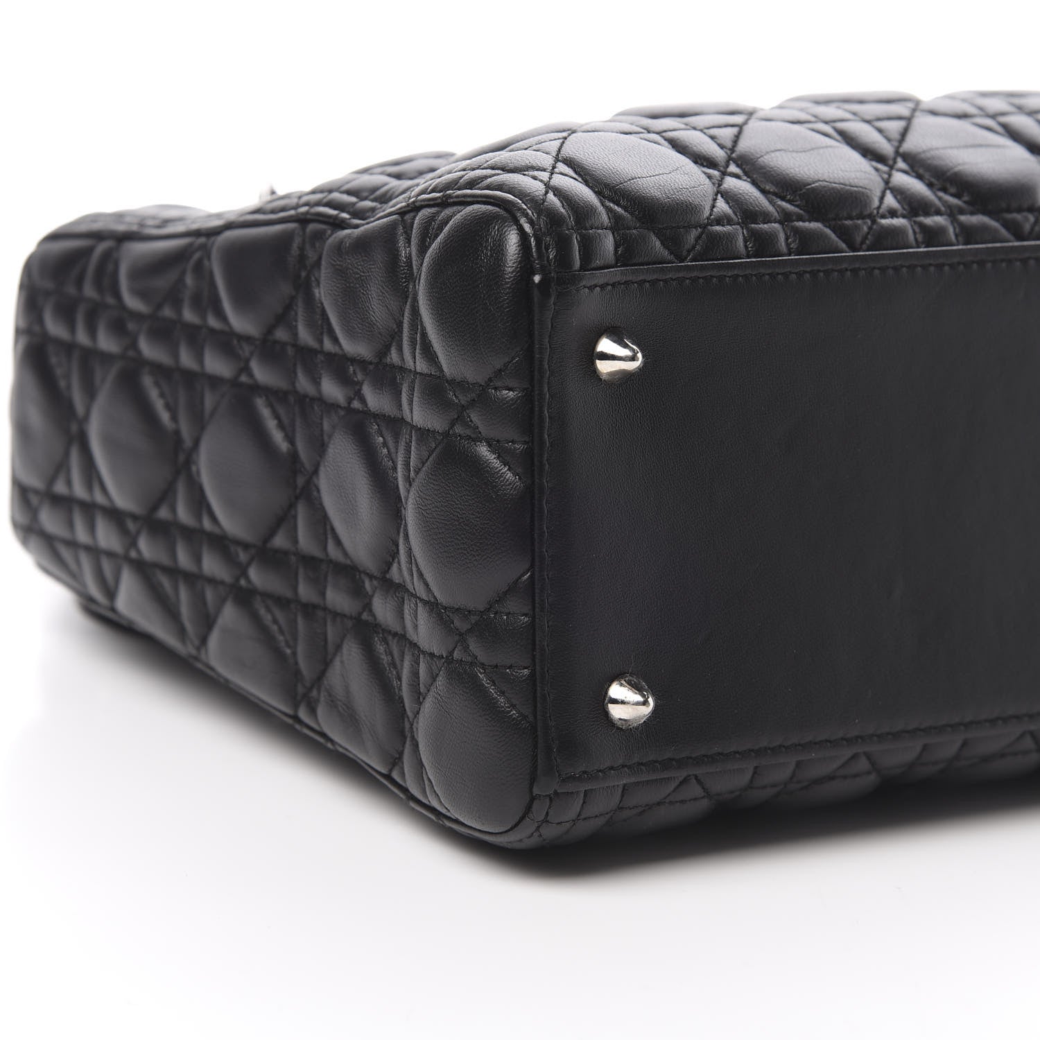 Christian Dior Lambskin Cannage Medium Lady Dior Black 10 of 11