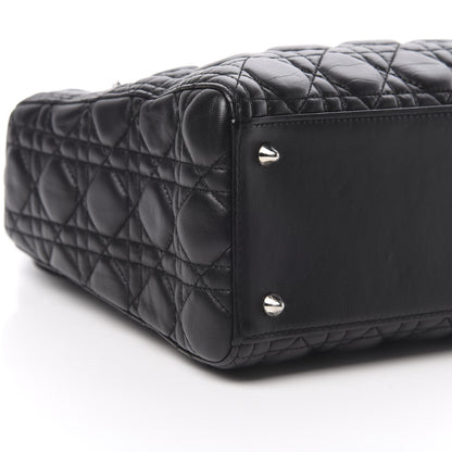 Christian Dior Lambskin Cannage Medium Lady Dior Black 10 of 11