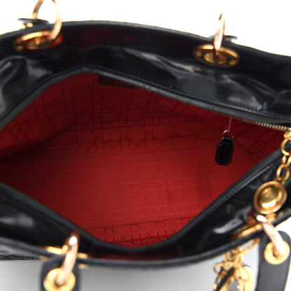 Christian Dior Patent Cannage Large Lady Dior Black 5 of 13