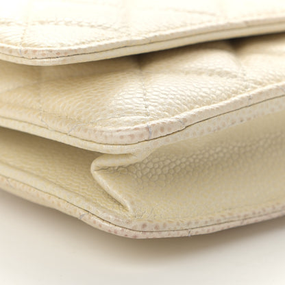 Chanel Iridescent Caviar Quilted Wallet On Chain WOC Ivory 10 of 14