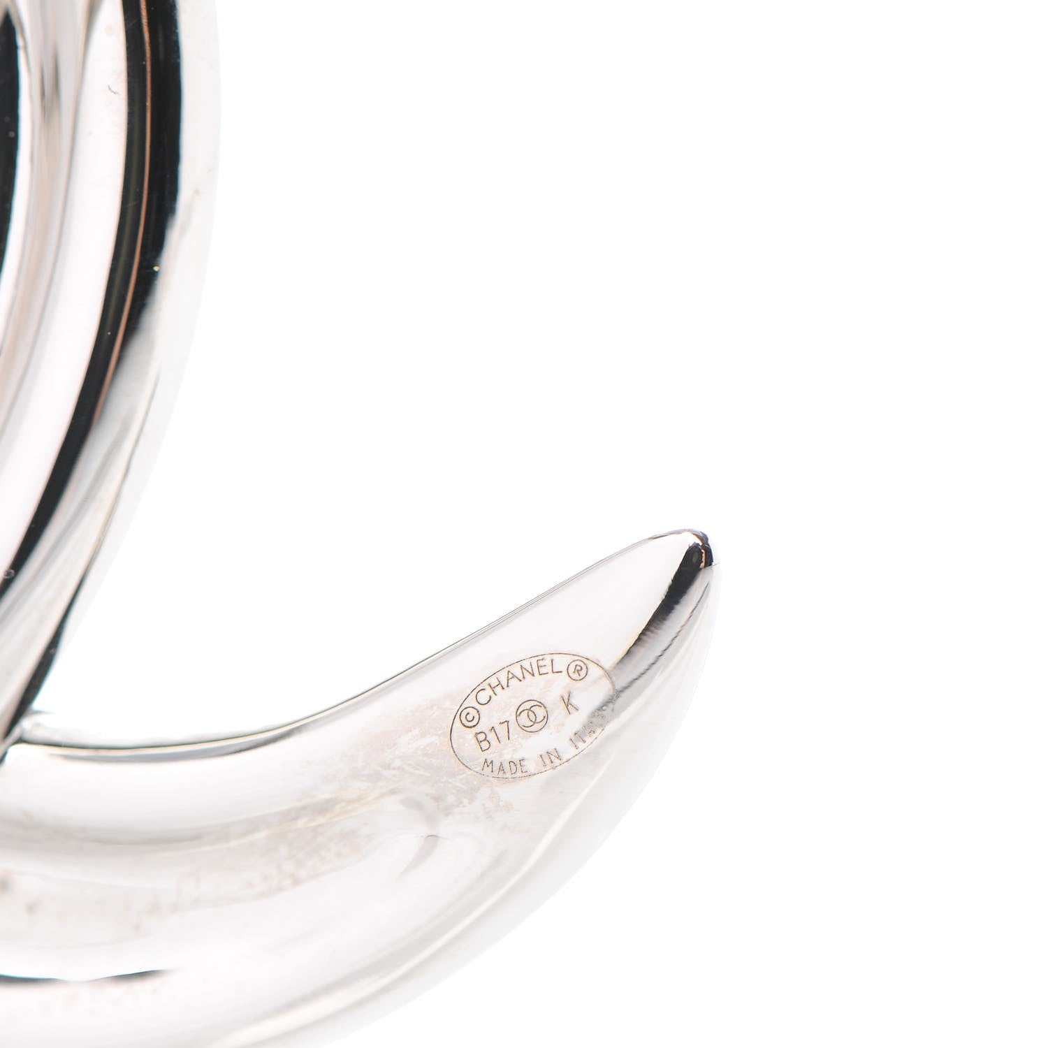 Chanel Baguette Crystal CC Brooch Silver 4 of 5