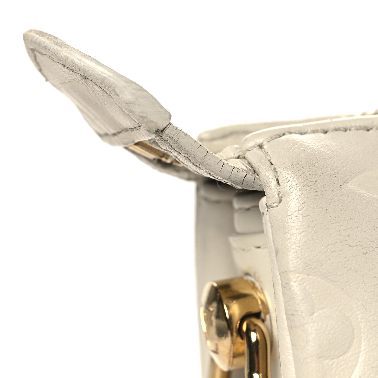 Louis Vuitton Lambskin Embossed Monogram Coussin PM Beige Cream 14 of 17