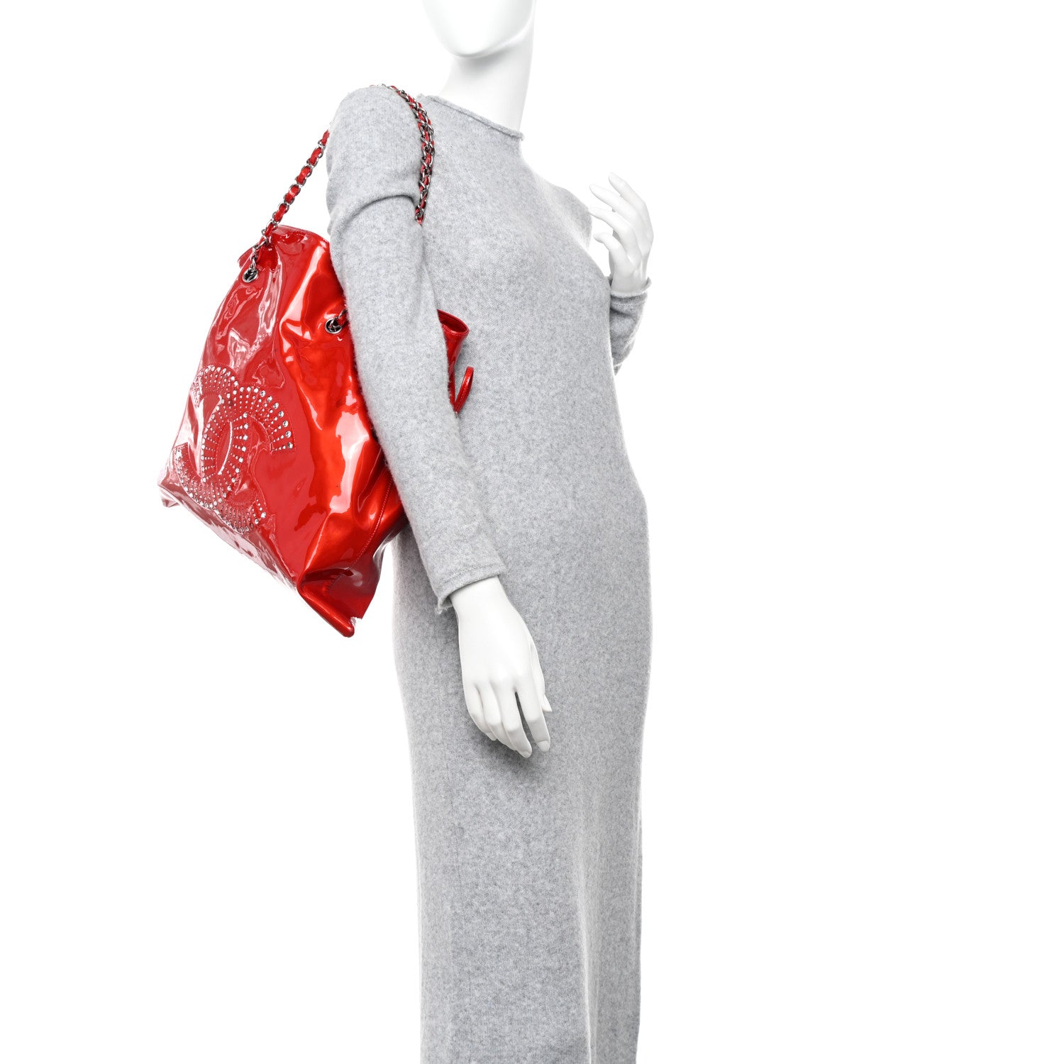 Chanel Patent Crystal Strass Bonbons Tote Red 2 of 16