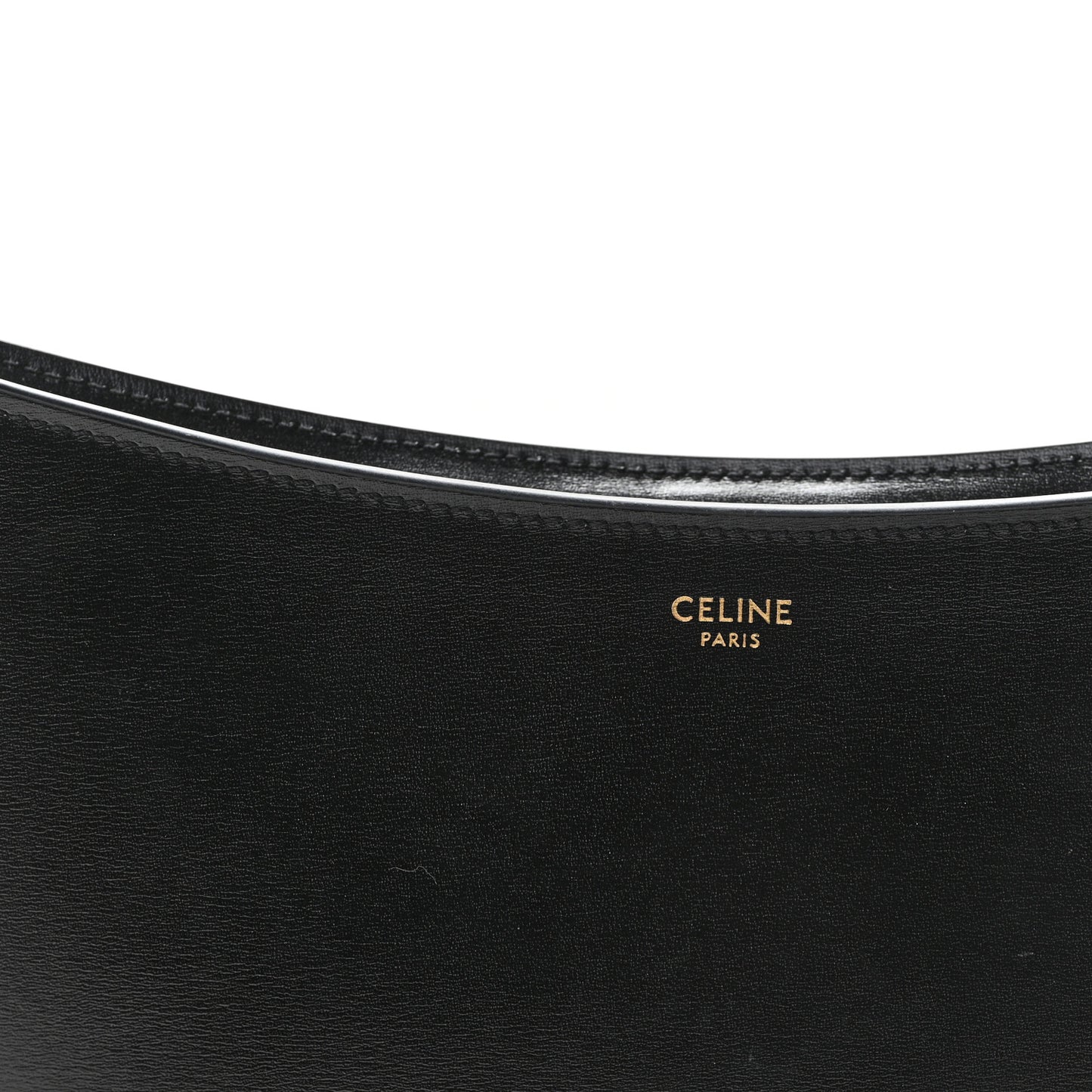 Shiny Calfskin Medium Croque Bag Black