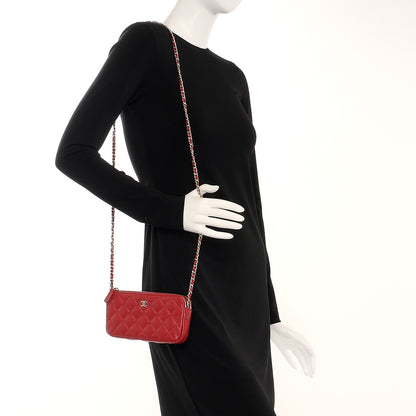 Chanel Caviar Quilted Small Clutch With Chain Red 2 of 9