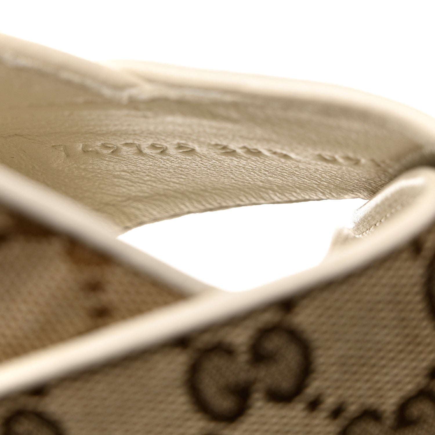 Gucci Monogram Granada Kid Trip 40/72mm Lug Sole Sandals 38.5 Beige Ebony Mystic White 7 of 9