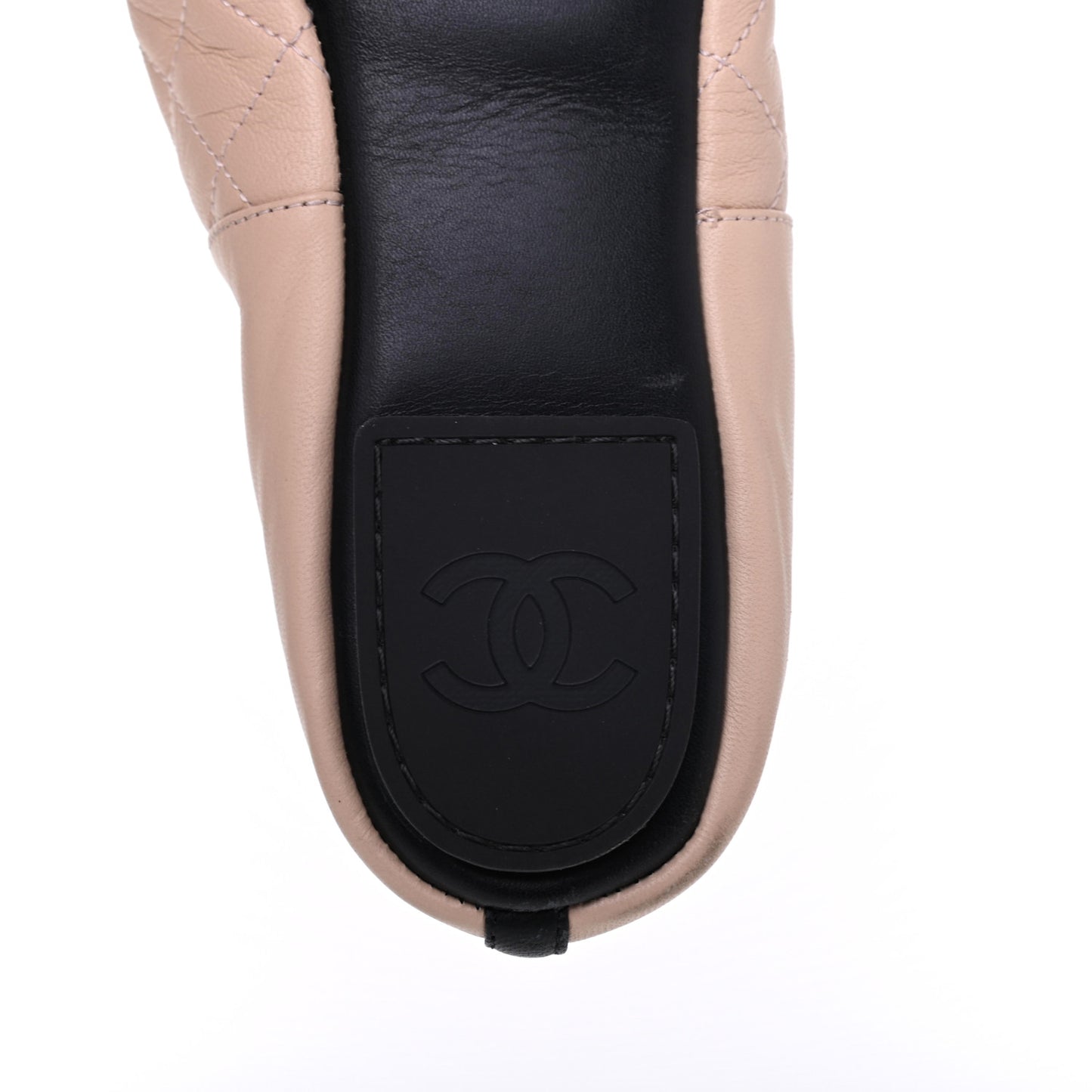 Lambskin Quilted Cap Toe Slipper With Pouch 37 Pink Black