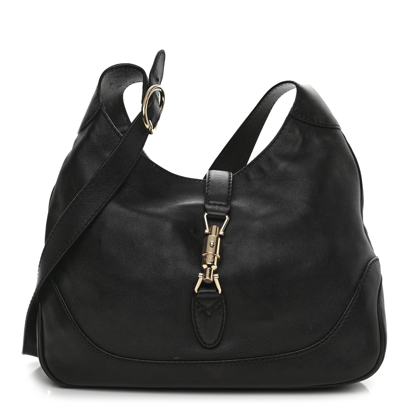 Calfskin Medium New Jackie Shoulder Bag Black