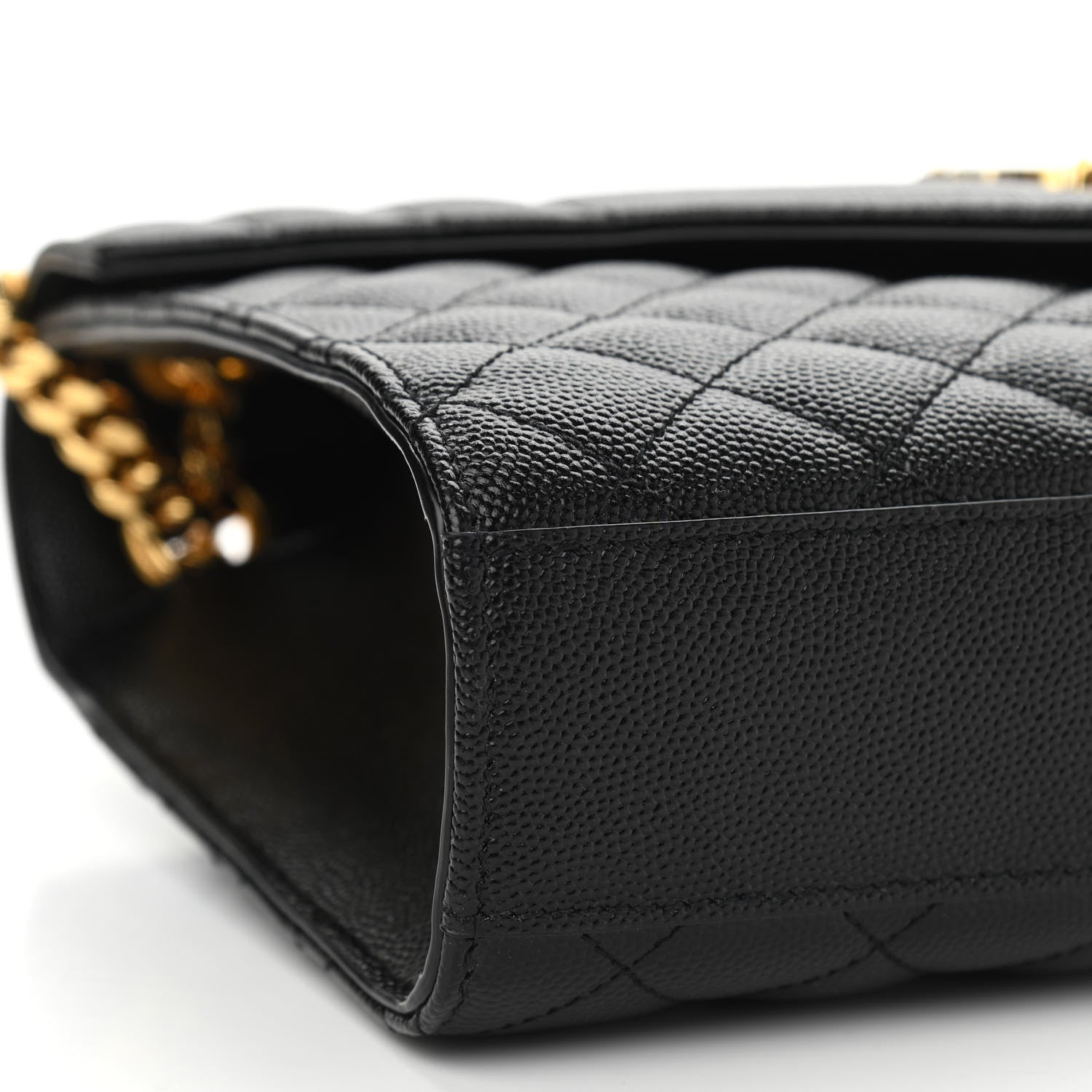 Saint Laurent Grain De Poudre Textured Mixed Matelasse Triquilt Medium Monogram Satchel Black 8 of 9