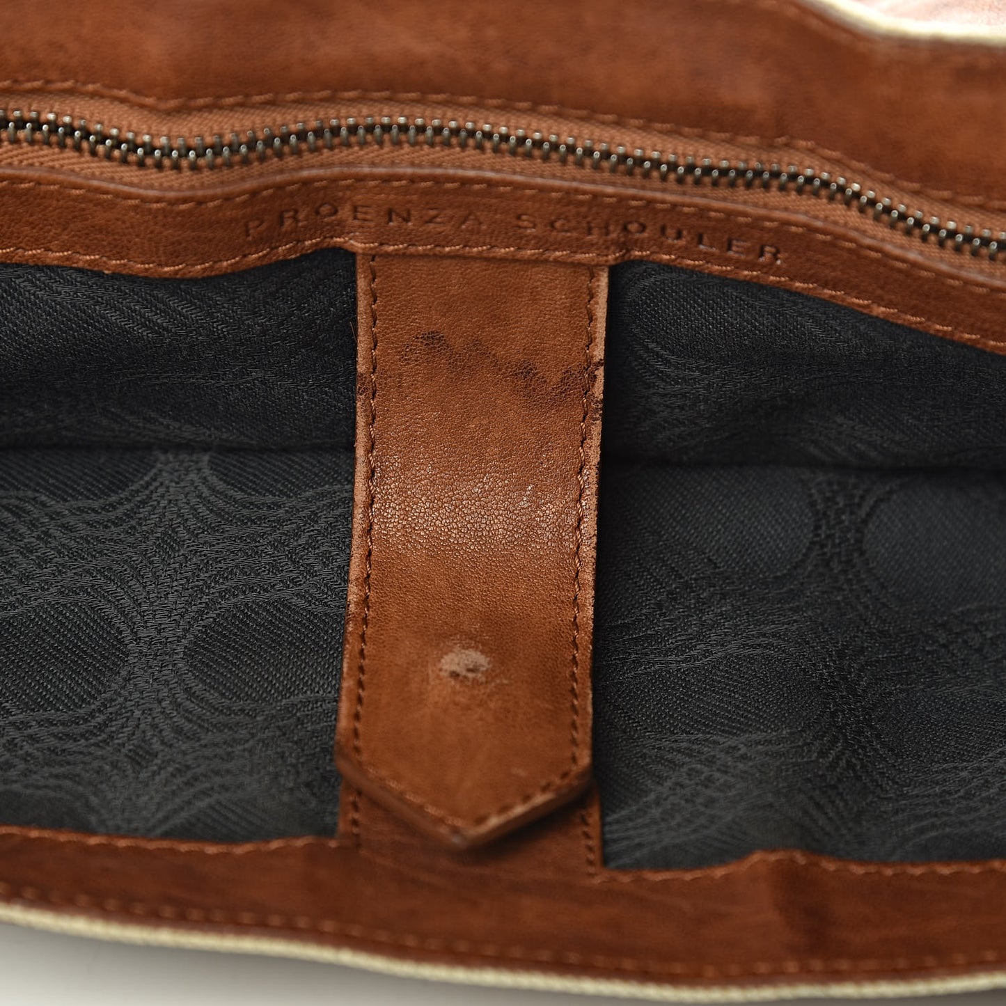 Linen Suede Lambskin Medium PS1 Satchel Beige Brown