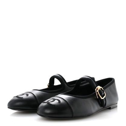 Chanel Lambskin Mary Jane Flats 38.5 Black 4 of 10