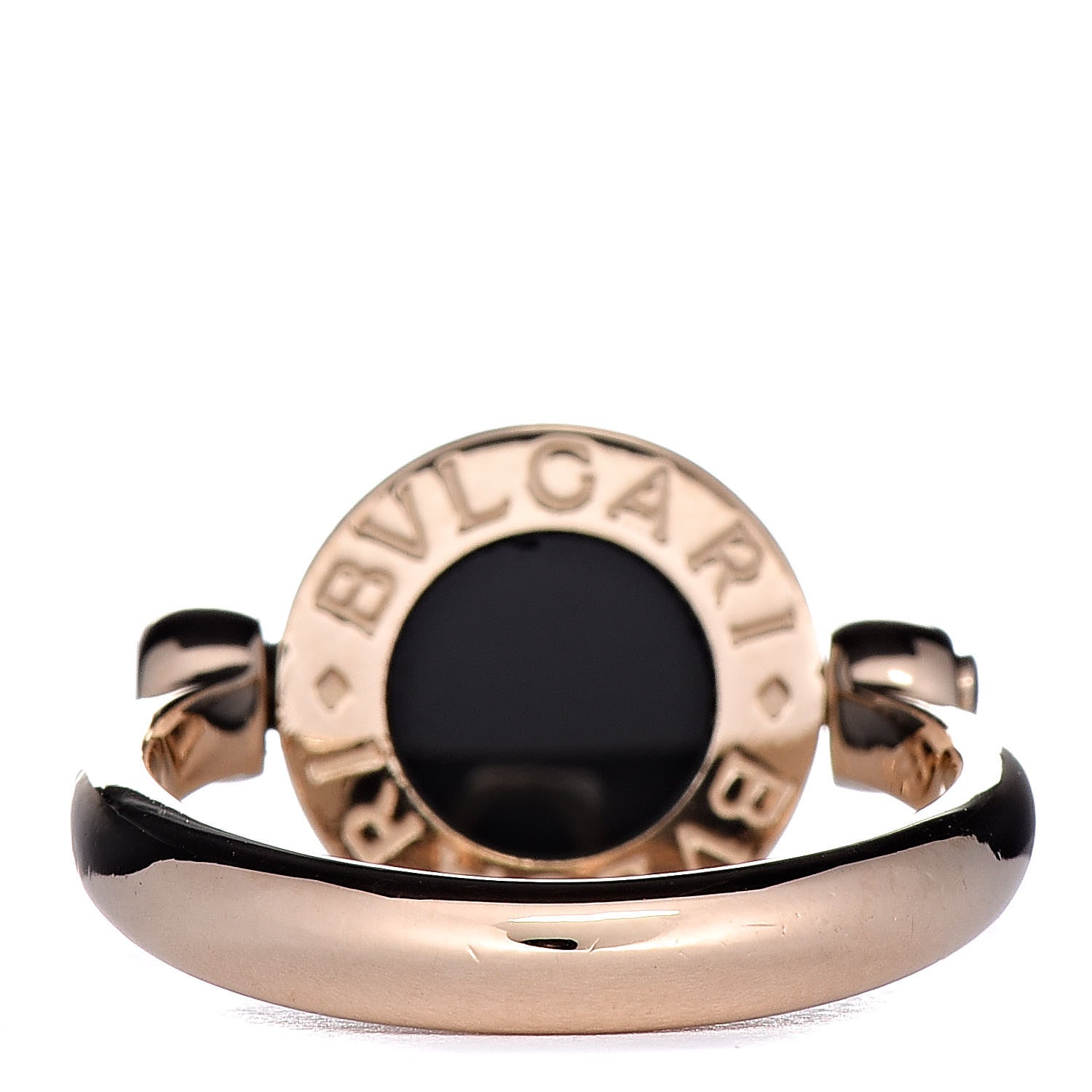 Bulgari 18K Yellow Gold Black Onyx Coral Bvlgari Bvlgari Ring 49 4.75 6 of 10