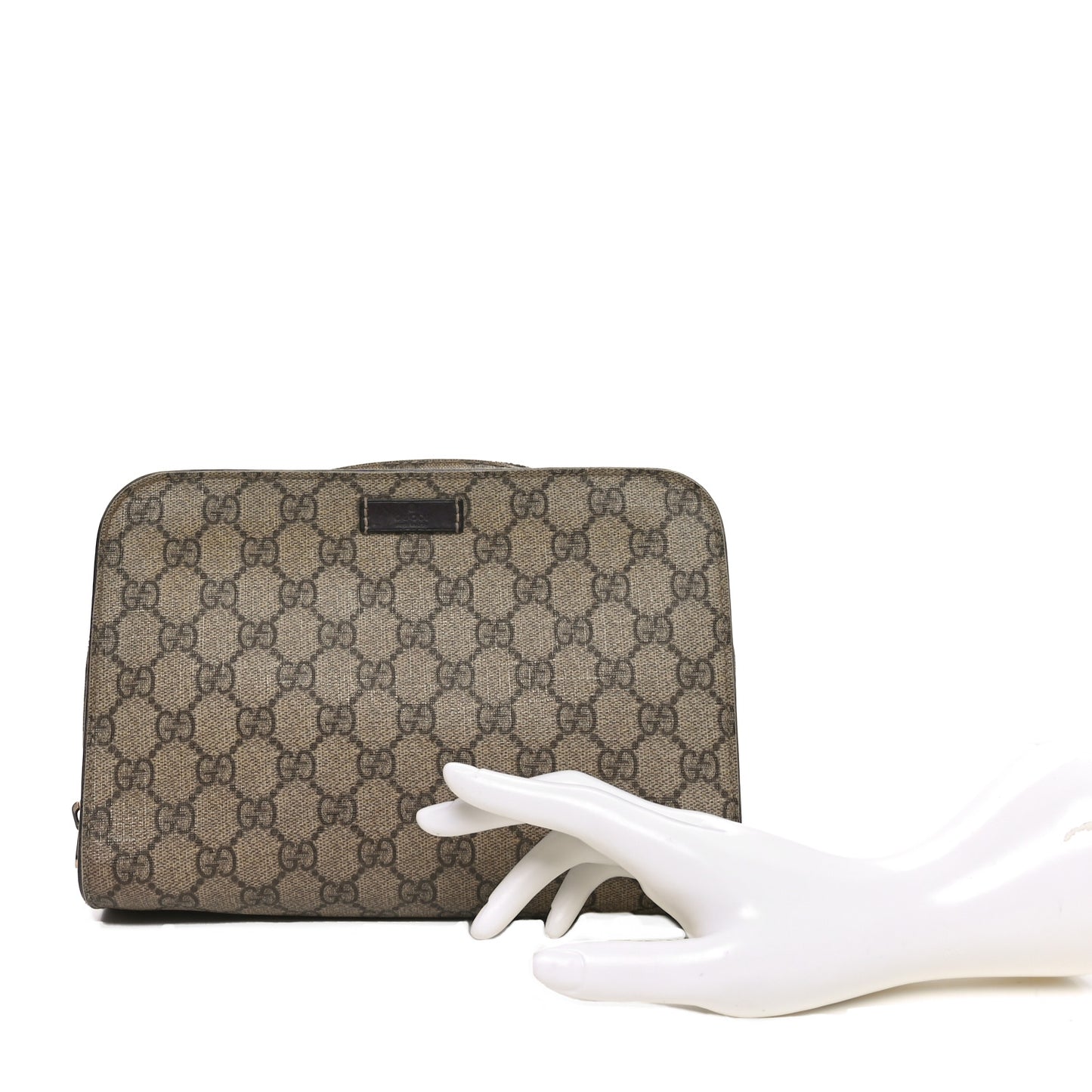 GG Plus Monogram Large Toiletry Case Brown