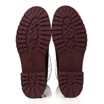 Louis Vuitton Rubber Embossed Monogram Drops Flat Half Boots 39 Burgundy 7 of 10