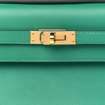 Hermes Swift Kelly Pochette Clutch Vert Vertigo 8 of 11