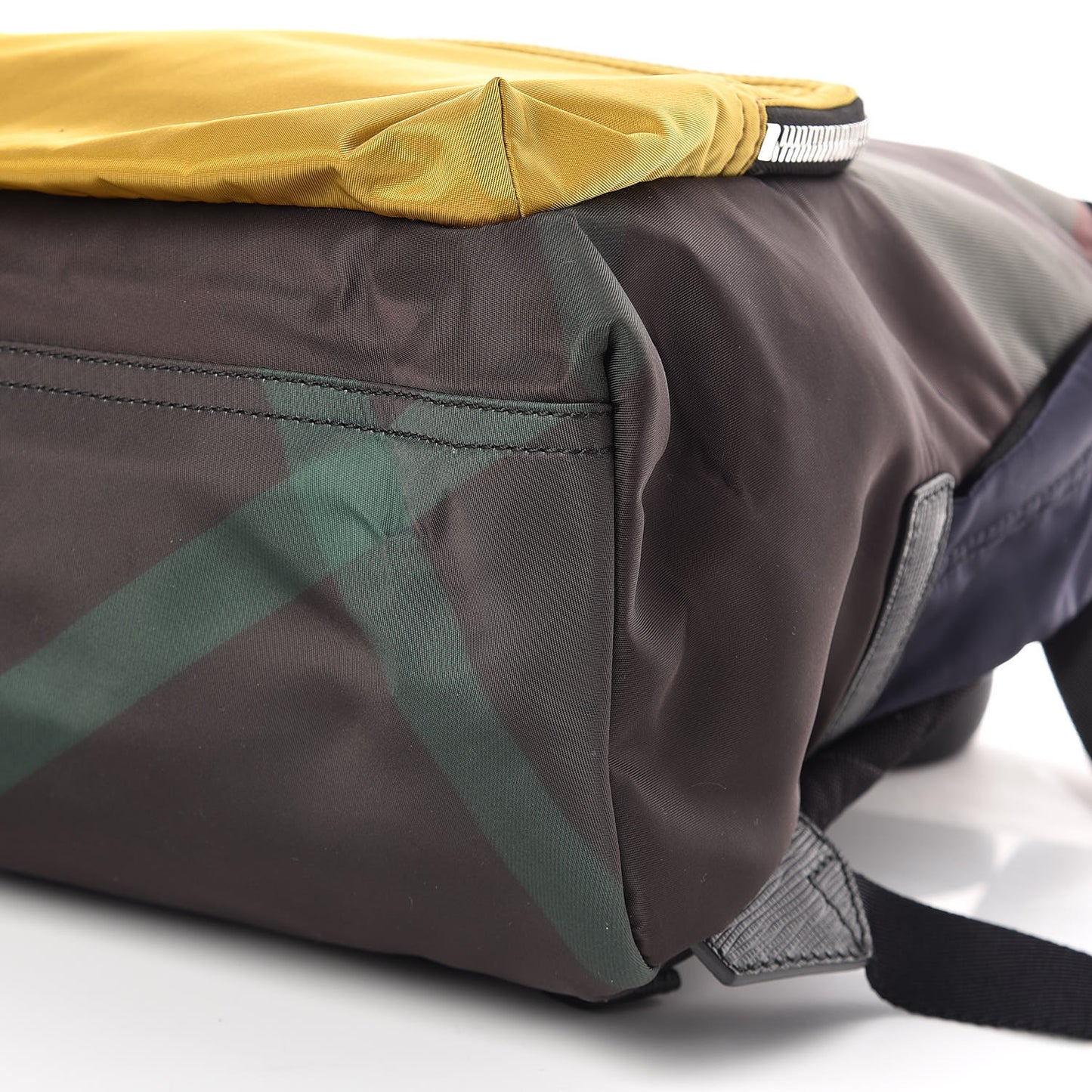 Nylon Check Print Abbeydale Simple Backpack Dark Forest Green