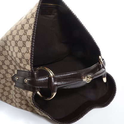 Gucci Monogram Large Horsebit Chain Hobo Dark Brown 5 of 7