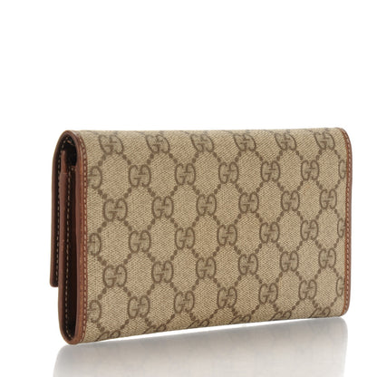 Gucci GG Plus Monogram Joy Continental Flap Wallet Beige Ebony Cuir 3 of 9