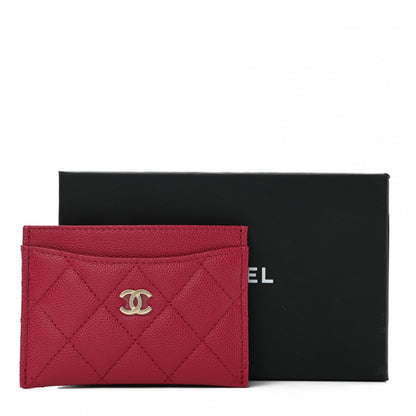 Chanel Caviar Quilted Card Holder Dark Pink 8 of 8