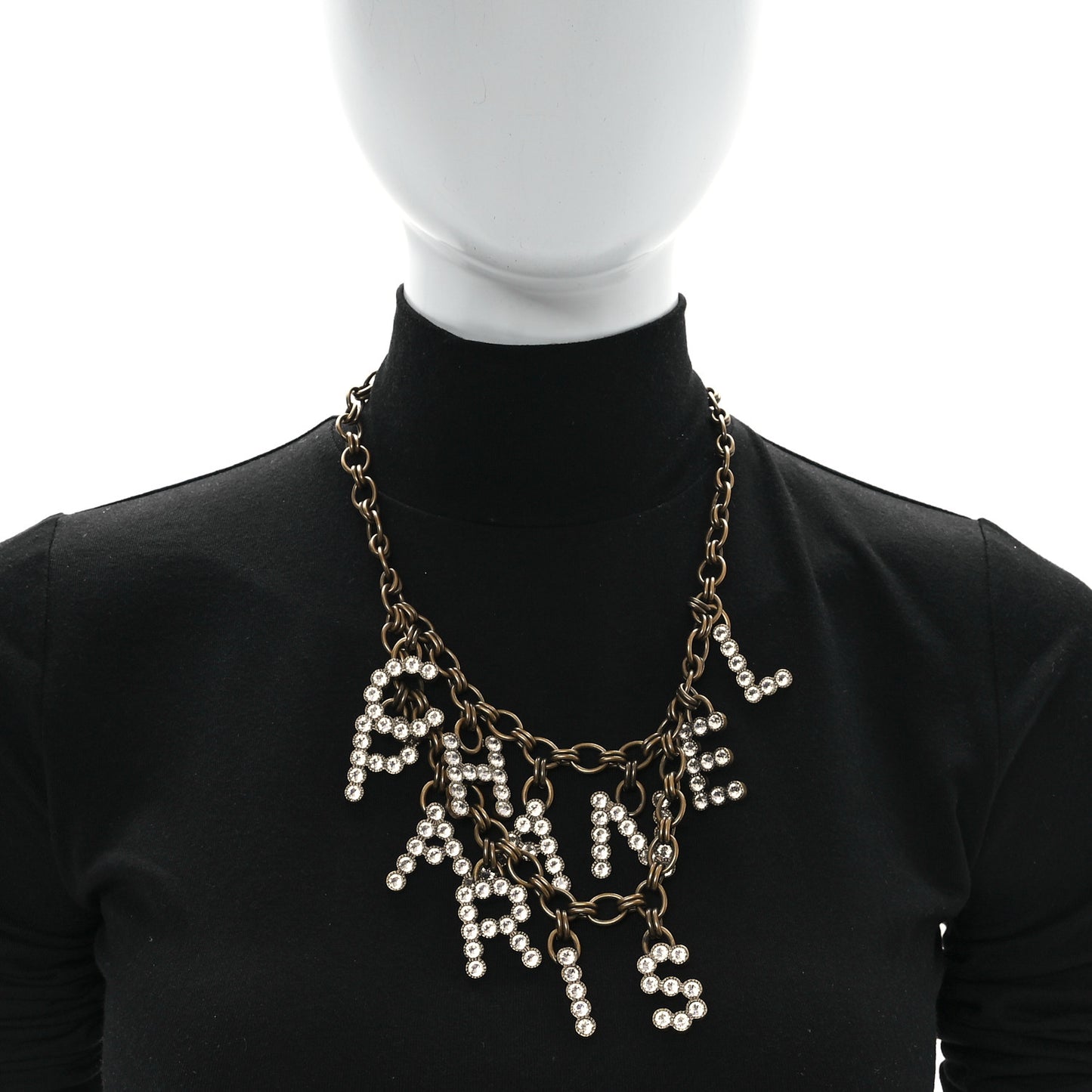 Crystal City of Lights Letter Chain Necklace Gold