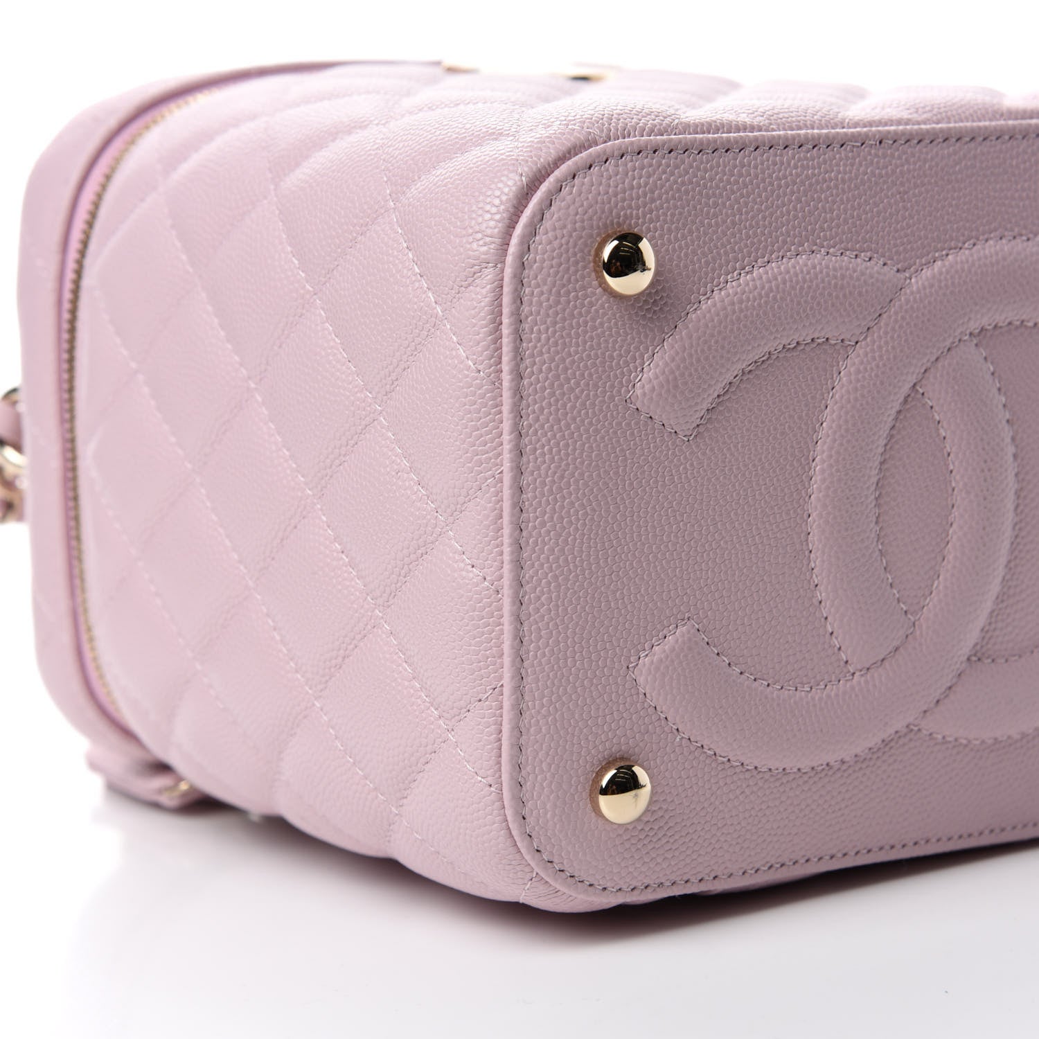 Chanel Caviar Quilted Small Top Handle Vanity Case With Chain Light Pink 6 of 11