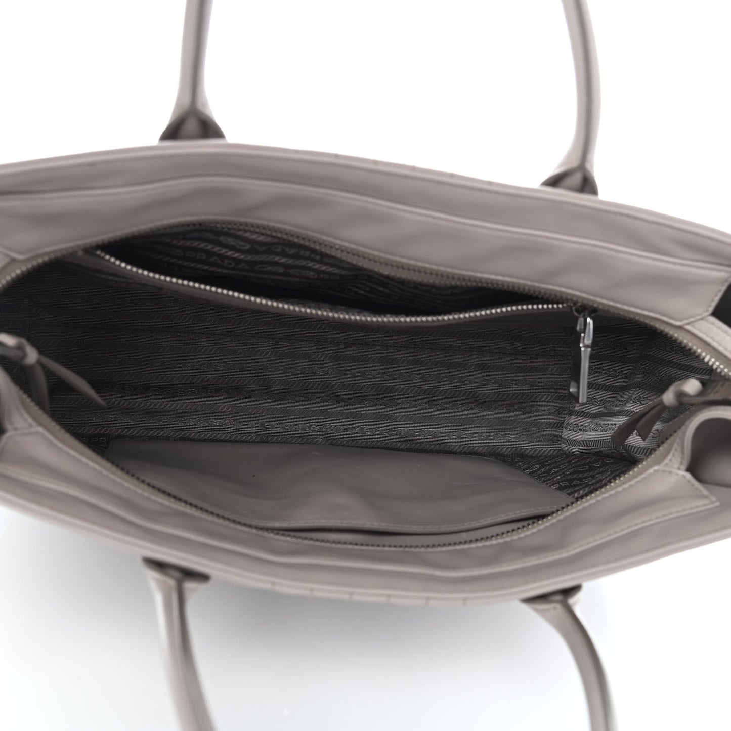 Soft Calfskin Impunture Diagramme Double Zip Tote Pomice