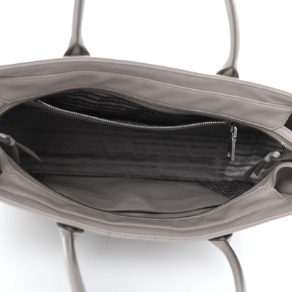 Prada Soft Calfskin Impunture Diagramme Double Zip Tote Pomice 4 of 4
