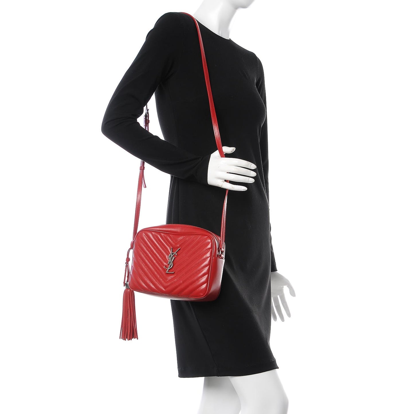 Calfskin Matelasse Monogram Lou Camera Bag Red