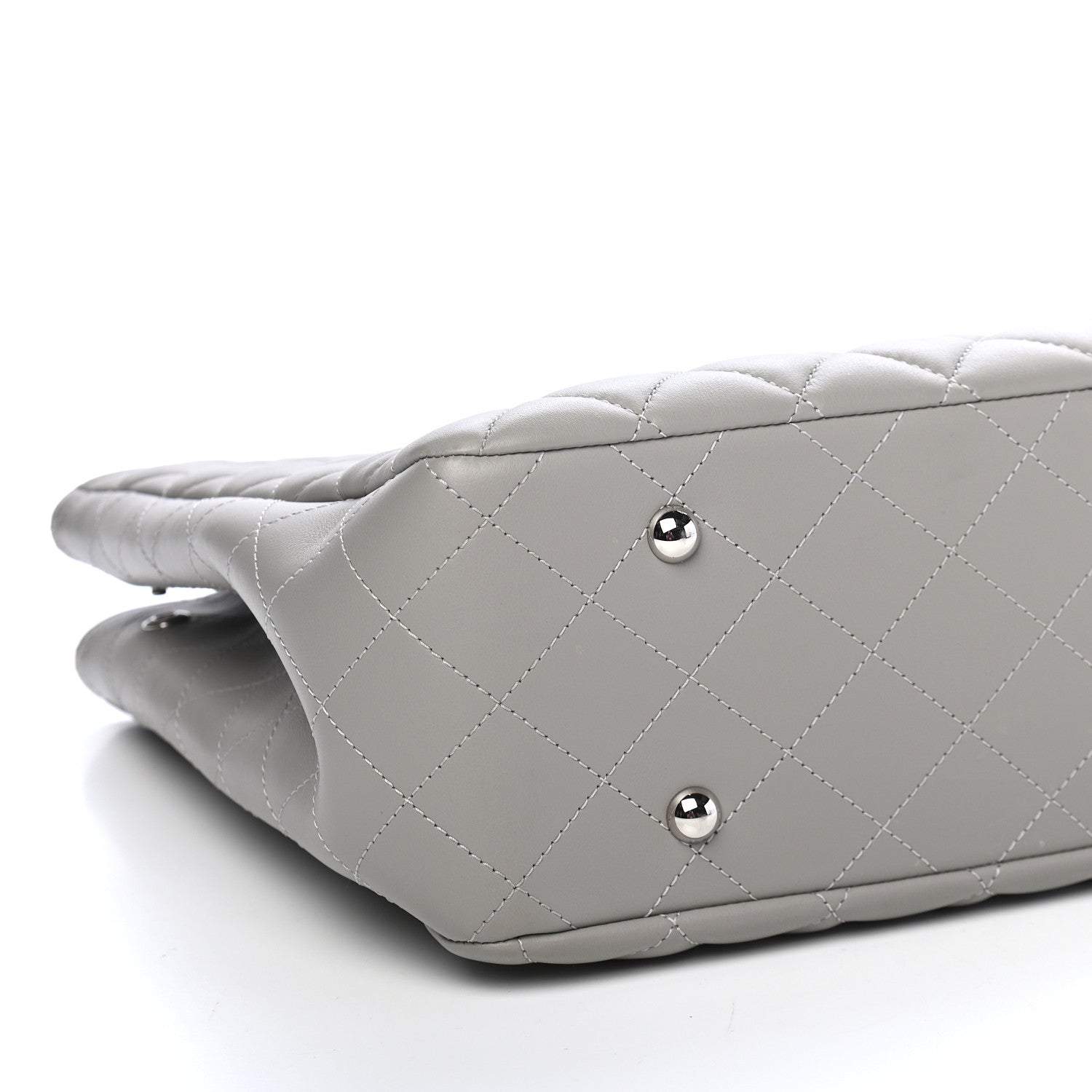 Chanel Calfskin Quilted Large Classic Shopping Tote Grey 7 of 8