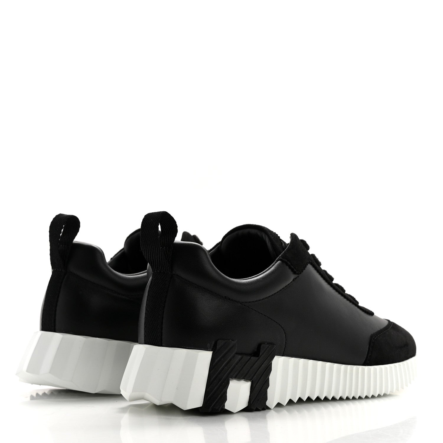 Hermes Goatskin Suede Goatskin Bouncing Sneakers 36 Black 4 of 9