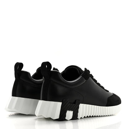 Hermes Goatskin Suede Goatskin Bouncing Sneakers 36 Black 4 of 9