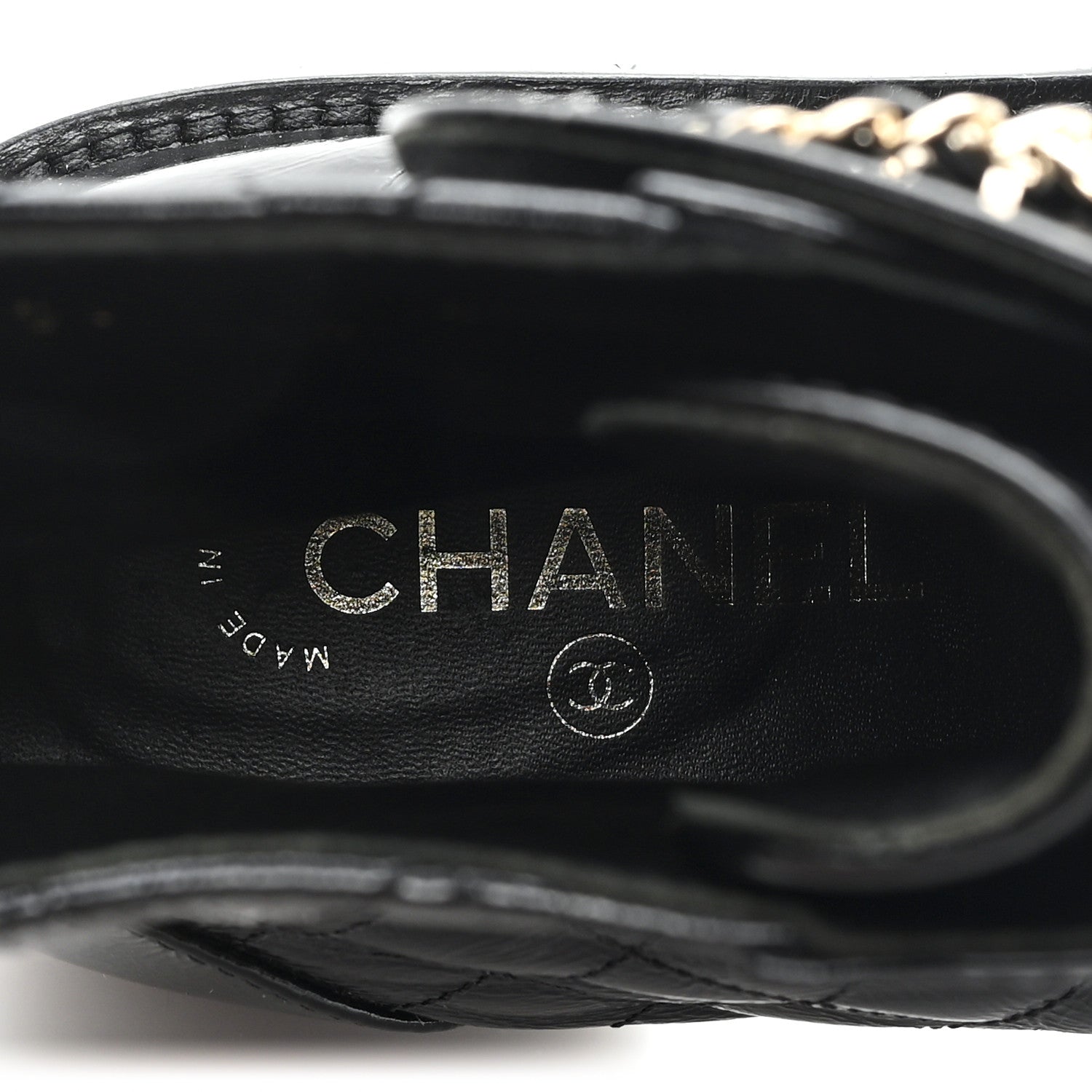 Chanel Shiny Goatskin Calfskin Quilted Lace Up Combat Boots 40.5 Black 8 of 9