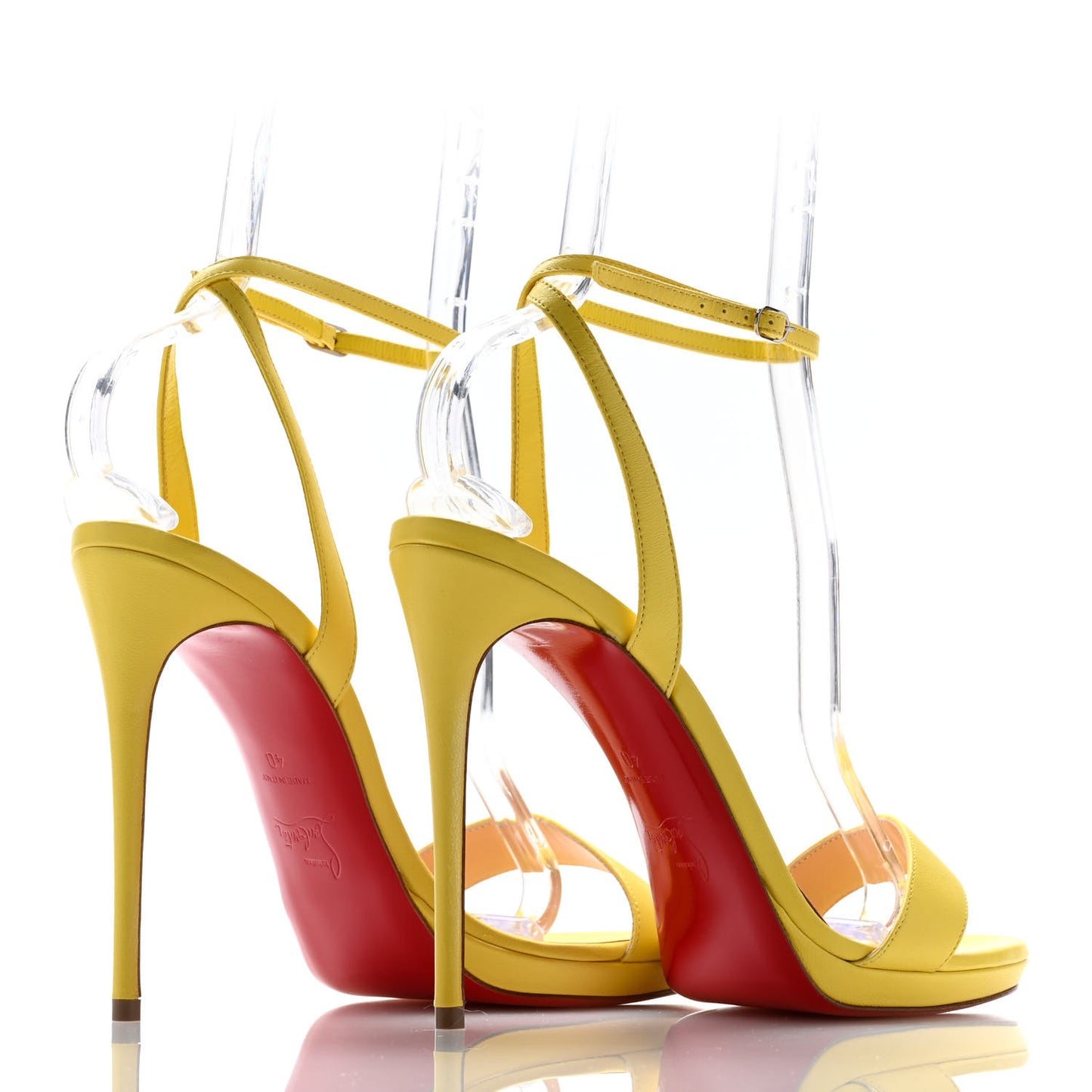 Nappa Loubi Queen 120 Strap Sandals 40 Yellow